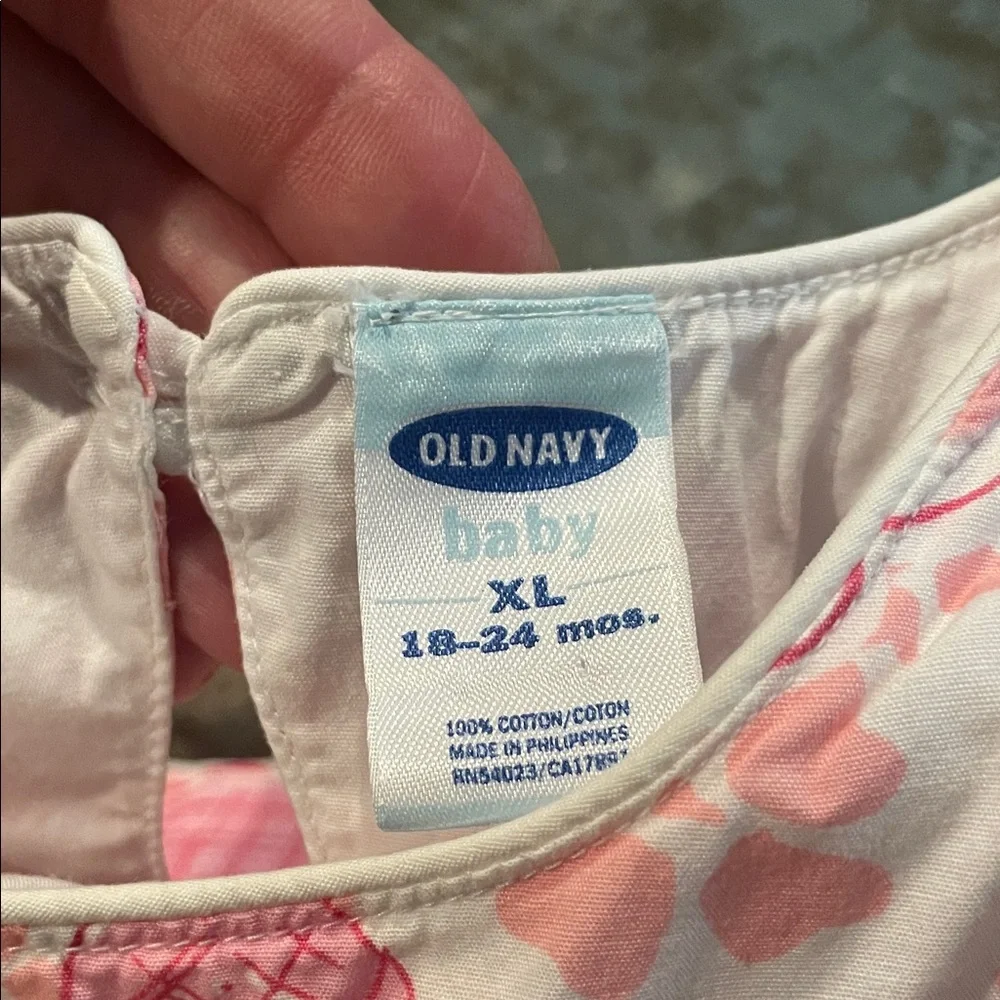 Old Navy Pink and White 18-24 Month Dress